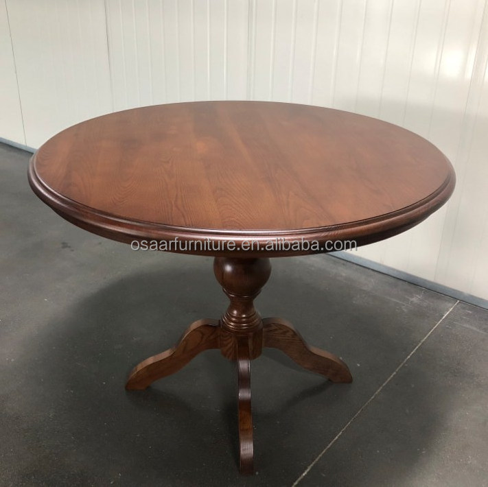 Vintage American Style Walnut Solid Wood Leg Small Round Bistro Dining Table