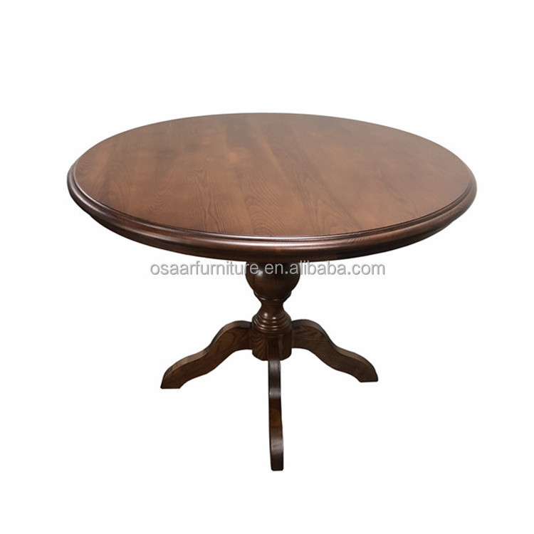 Vintage American Style Walnut Solid Wood Leg Small Round Bistro Dining Table