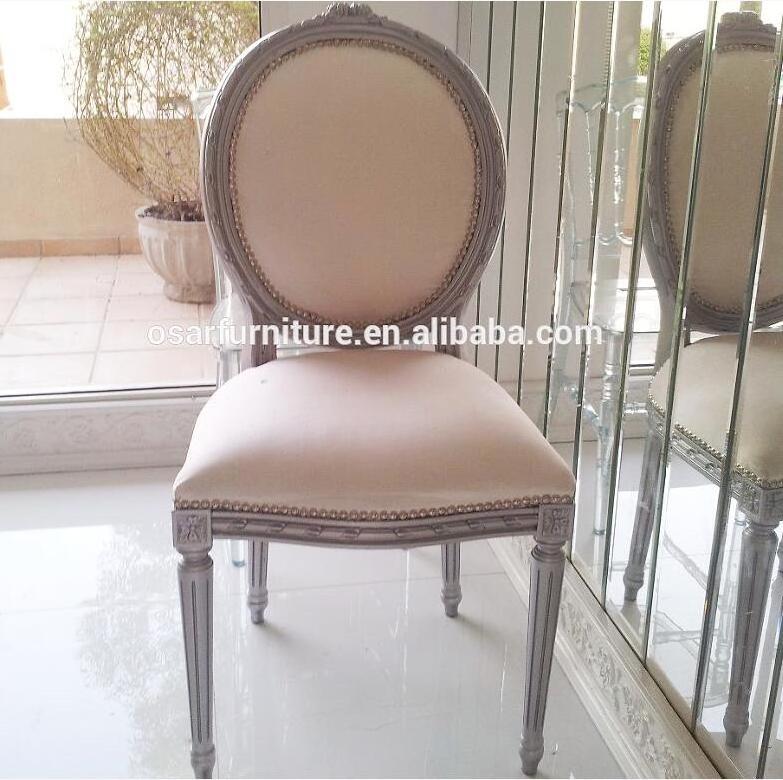 Luxury Arabic Furniture Carved Wood Round Back Golden Louis Rental Event Wedding Chair