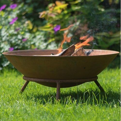 Metal Fire Pit Outdoor Wood Burning Firepit Firebowl Fireplace Heater Log Charcoal Burner Camping Outside Backyard