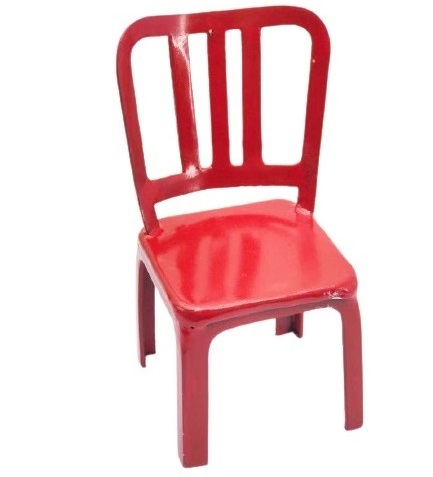 High Quality Metal Iron Doll House Red Miniature Chair Furniture Model Miniature Chair High Quality