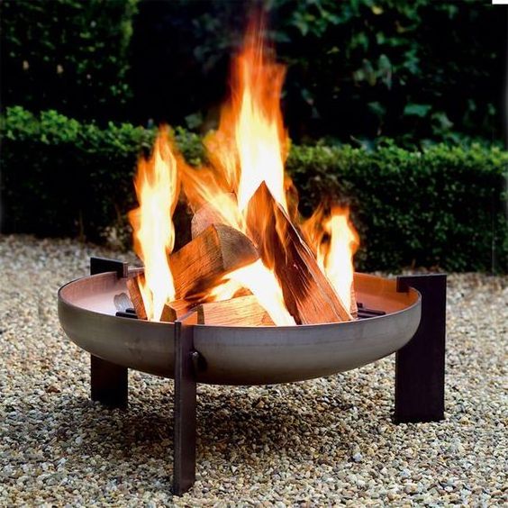 Metal Fire Pit Outdoor Wood Burning Firepit Firebowl Fireplace Heater Log Charcoal Burner Camping Outside Patio Backyard