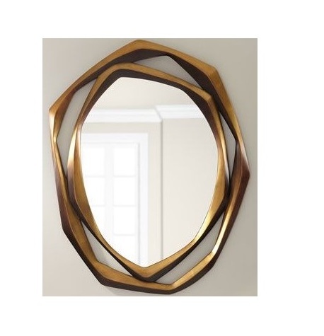 Luxury Home Designer Modern Best Selling Wall Mirror for Living Room with Wooden Frame Round 3 Layers