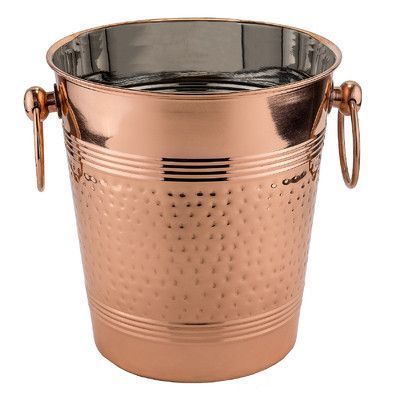 Metal round stainless steel ice bucket with ice tong and cover bar champagne beer ice bucket with lid