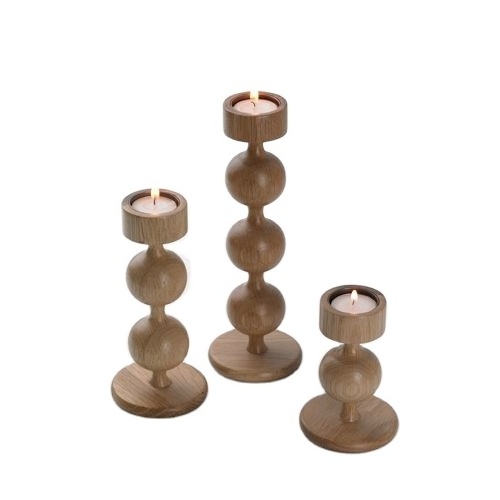 Wedding Use Modern Set of 3 Table Top High Quality Mango Wood Candle Holder With Light Polished