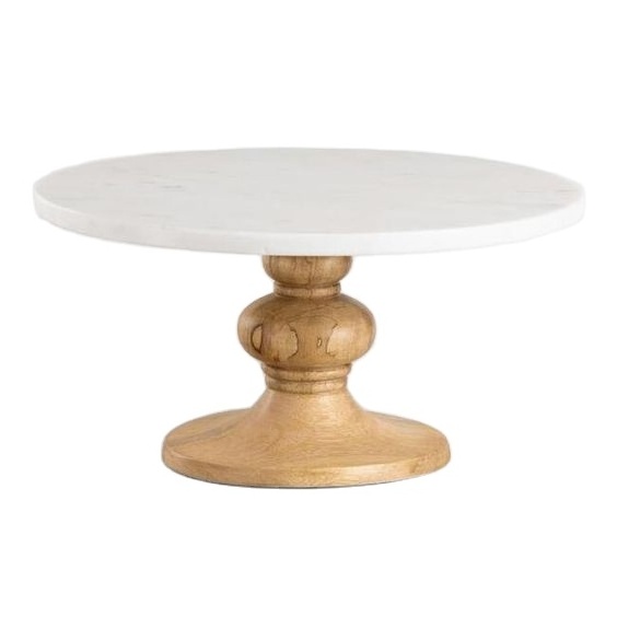 Wedding Decoration Dining Table Sweat Cake Stand with Wooden and Marble Top Luxury Design Best Selling