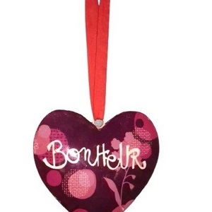 Heart-Shaped Printed Decal New Design Christmas Hanging Ornament Tree Decoration Rope Heart