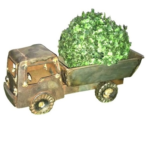 IRON TRUCK PLANTER NEW DESIGN FOR GARDEN DECORATION TABLE TOP FLOWER POT PLANTER RUSTIC SHEET PLANTER