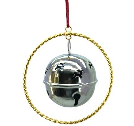 METALLIC ROUND GOLD WIRE & NICKLE RENDIAR JINGLE BELL METAL CHRISTMAS HANGING ORNAMENT CHRISTMAS BALL FOR YOUR HOME DECORATION