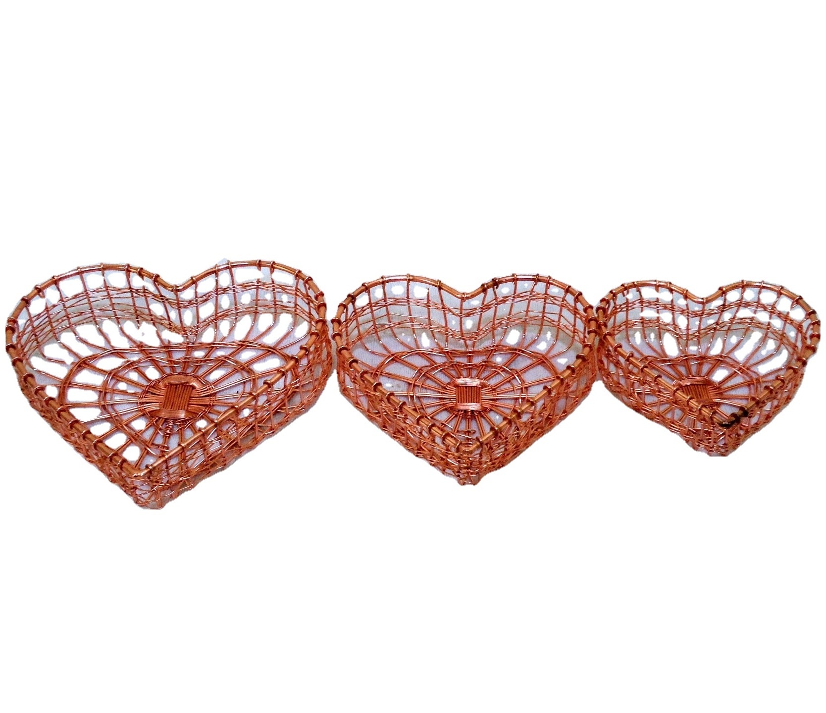 Heart-Shaped In Bulk Kitchenware Metal Wire Storage Mesh Fruit Basket for Vegetables Gift Hamper Basket