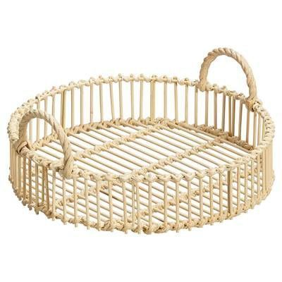 Wooden decorative coffee handicraft wicker woven basket Multi-purpose storage basket Household storage woven basket