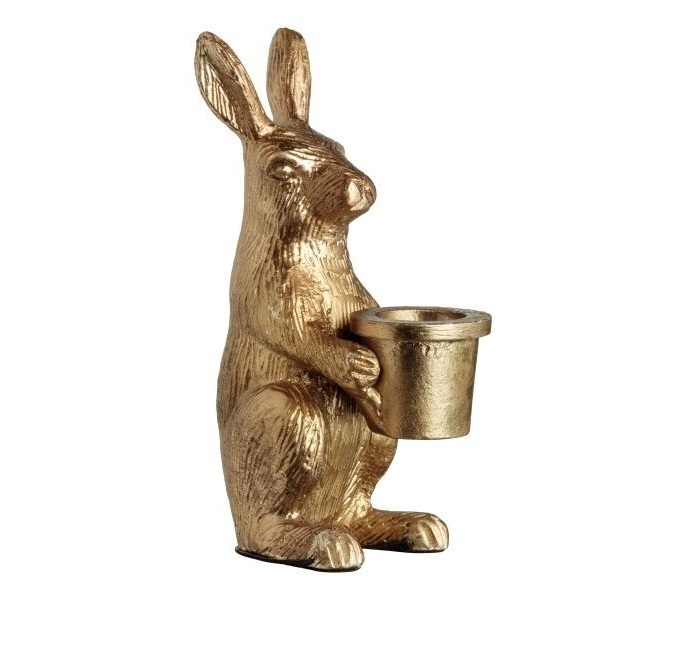 Rabbit Shape Candle Pillar Design High Quality Home Decor Golden Dining Table Candle Holder Wedding Used