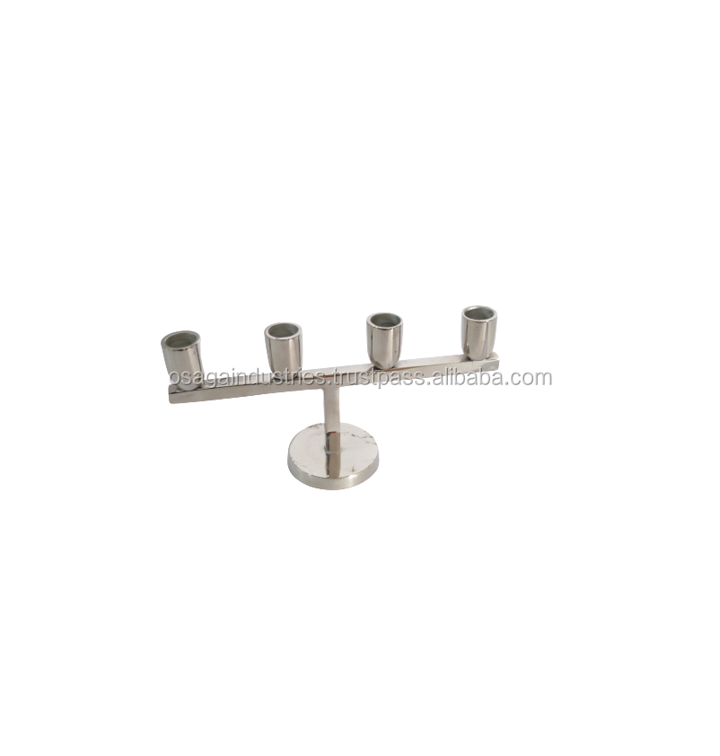 4 ARM TABLE TOP DECORATION SQUARE SHAPE METAL ALUMINIUM CANDLE STAND HIGH QUALITY CANDLE HOLDER