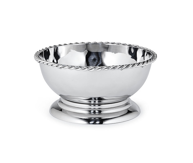 Aluminum Metal Serving Bowl Round Large With Unique Design Hotel Supply Wedding Decoration Silver Polished Bowls