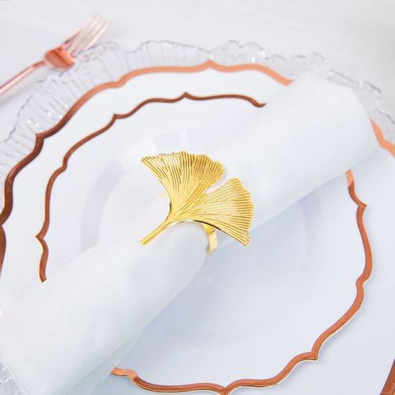 New Brass Gold Plated Table ware Napkin Ring Luxury Wedding Decoration Napkin Band Home Decor