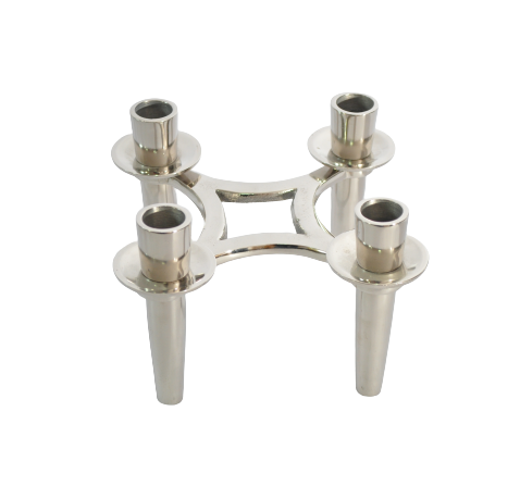 4 ARM TABLE TOP DECORATION SQUARE SHAPE METAL ALUMINIUM CANDLE STAND HIGH QUALITY CANDLE HOLDER