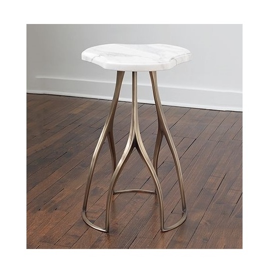 Metal Simple Design Decorative Metal Golden Legs With Wooden Top Hot Sale Modern Side Sofa Table