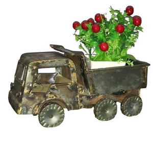 IRON TRUCK PLANTER NEW DESIGN FOR GARDEN DECORATION TABLE TOP FLOWER POT PLANTER RUSTIC SHEET PLANTER