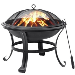 Outdoor Fire Pit Large Bonfire Wood Burning Backyard Firepit for Outside with Covering Grid