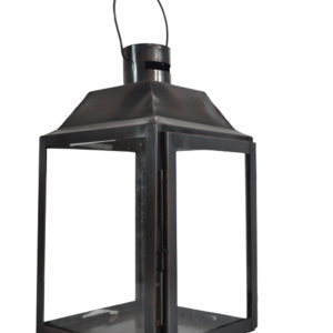 BLACK METAL SMALL DECORATIVE WITH CLEAR GLASS LANTERN HIGH QUALITY METAL CANDLE LANTERN FOR HOME DECOR