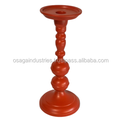 HOME DECOR CANDLE STAND UNIQUE DESIGN METAL RED CANDLE HOLDER PARTY DECORATION IRON CANDLE PILLAR CHRISTMAS DECORATION