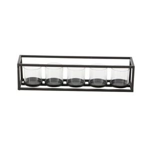 Tealight Candle Holder for Table Center Piece Black Matte Candle Sticks Holder with 4 Cup Candle