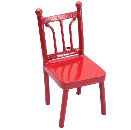 High Quality Metal Iron Doll House Red Miniature Chair Furniture Model Miniature Chair High Quality