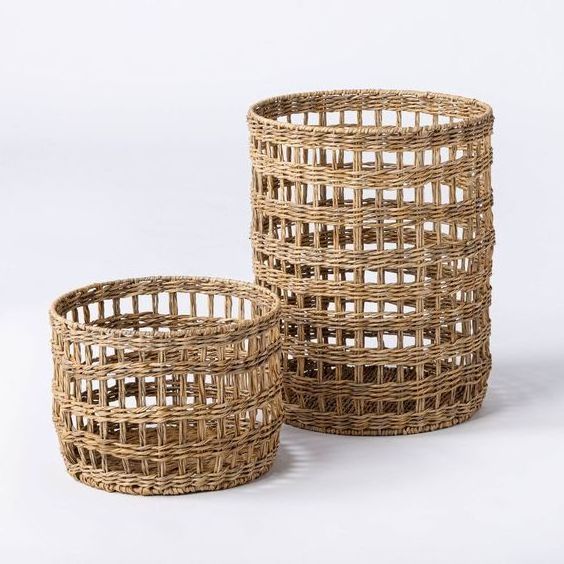 Multifunction  storage basket frame basket seagrass basket round oval  for bedroom bathroom storage