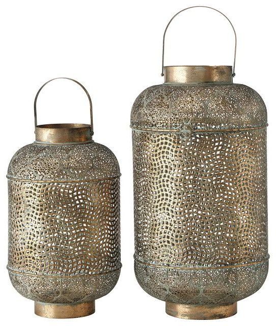 Decorative Metal Stylish Home Decor Metal Hanging Candle Lantern Brass Antique Finish Wire Lantern