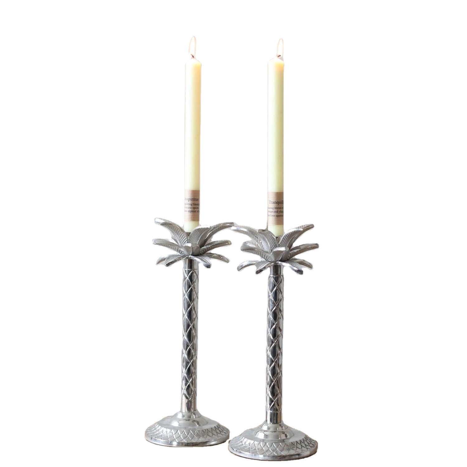 high quality simple design palm tree gold resin candle holder other candle holders in bulk