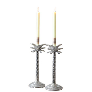 high quality simple design palm tree gold resin candle holder other candle holders in bulk