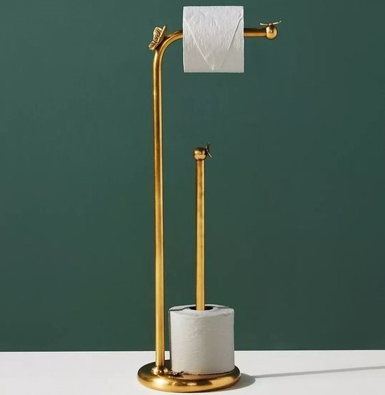 Hight Quality Stand Shape Gold bathroom toilet paper holder bathroom accessories set best selling luxury design