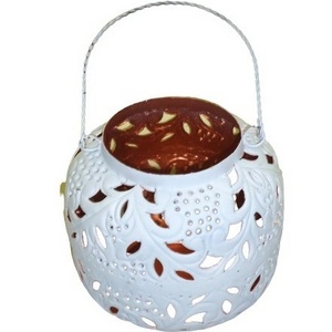 METAL TEALIGHT HOLDER WITH HANDLE SMALL LANTERN DESIGN HANGING VOTIVE T-LIGHT HOLDER HIGH QUALITY