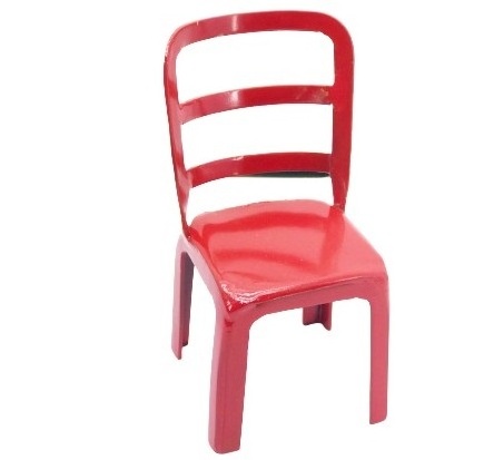 High Quality Metal Iron Doll House Red Miniature Chair Furniture Model Miniature Chair High Quality