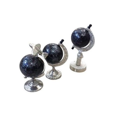 SET OF 3 BLACK AND SILVER DECORATIVE METAL GLOBE NEW DESIGN BEST SELLING TABLE TOP GLOBE HIGH QUALITY