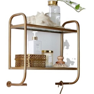 Stainless Steel Metal  Towel Rack Home Decor Towel Shelf Bathroom Heating Radiator Polish Gold