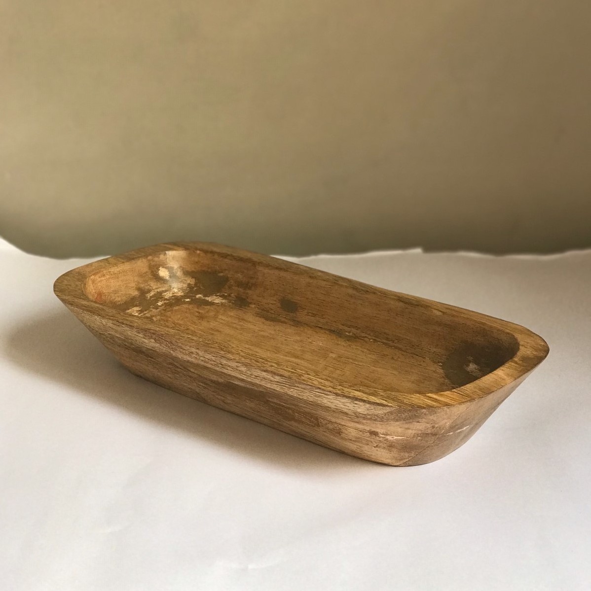 High Quality Farmhouse Wooden Dough Bowl Candles Wood Hand Poured Soy Wax Candle Farmhouse Long Dough Bowl Candles for Table