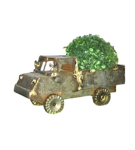 IRON TRUCK PLANTER NEW DESIGN FOR GARDEN DECORATION TABLE TOP FLOWER POT PLANTER RUSTIC SHEET PLANTER