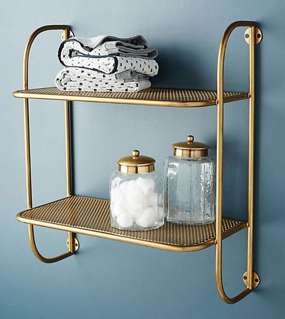 Stainless Steel Metal  Towel Rack Home Decor Towel Shelf Bathroom Heating Radiator Polish Gold