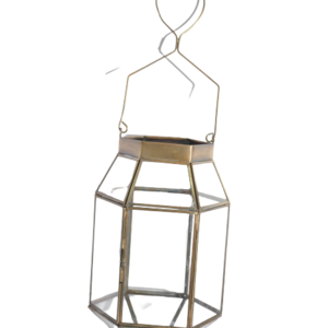 Glass & Gold Hanging  Outdoor Lantern High Quality Table Top Wedding Use Metal Candle Lantern