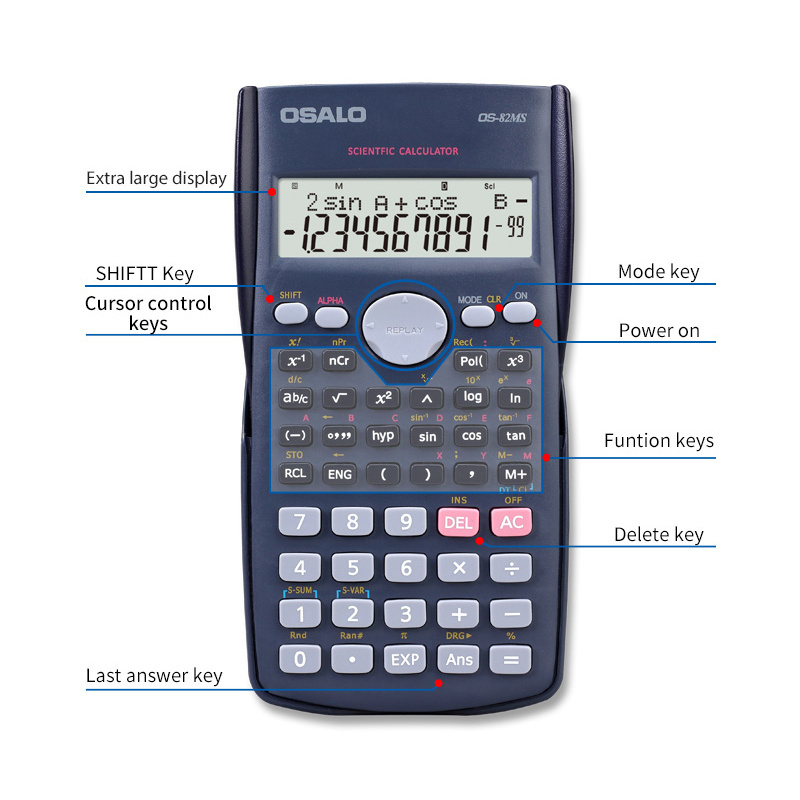 82ms 240 functions education student school scientific calculator 82ms High-end design calculator