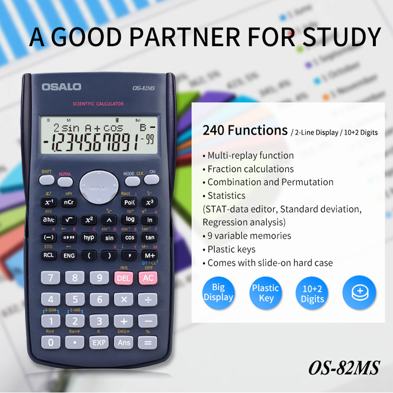 82ms 240 functions education student school scientific calculator 82ms High-end design calculator