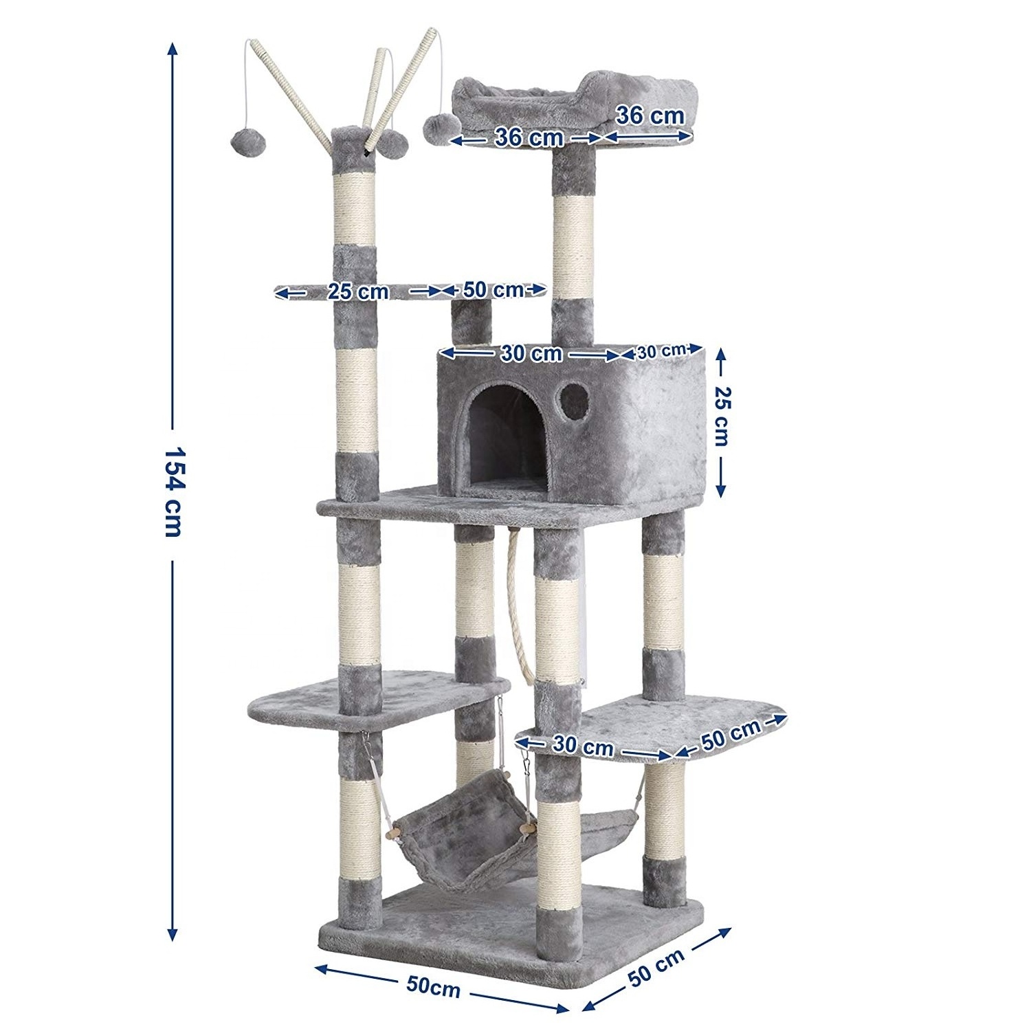 Cat Tree Tower Cat Condos with Sisal Scratching Posts Cat Play House and Rest Place K1162