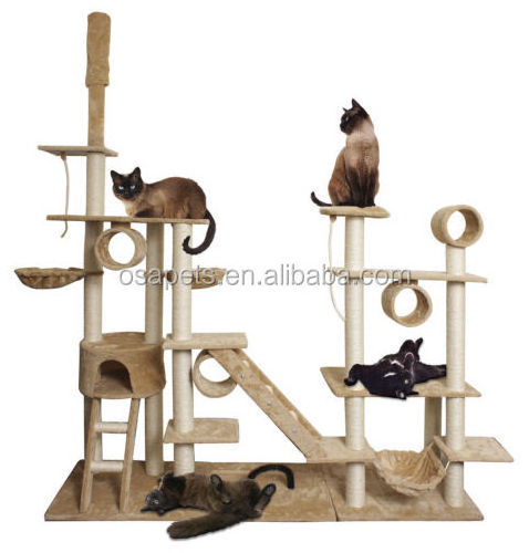 Cat Tree Play House Gym Tower Condo Scratch Post Rope Basket Swing