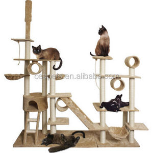 Cat Tree Play House Gym Tower Condo Scratch Post Rope Basket Swing