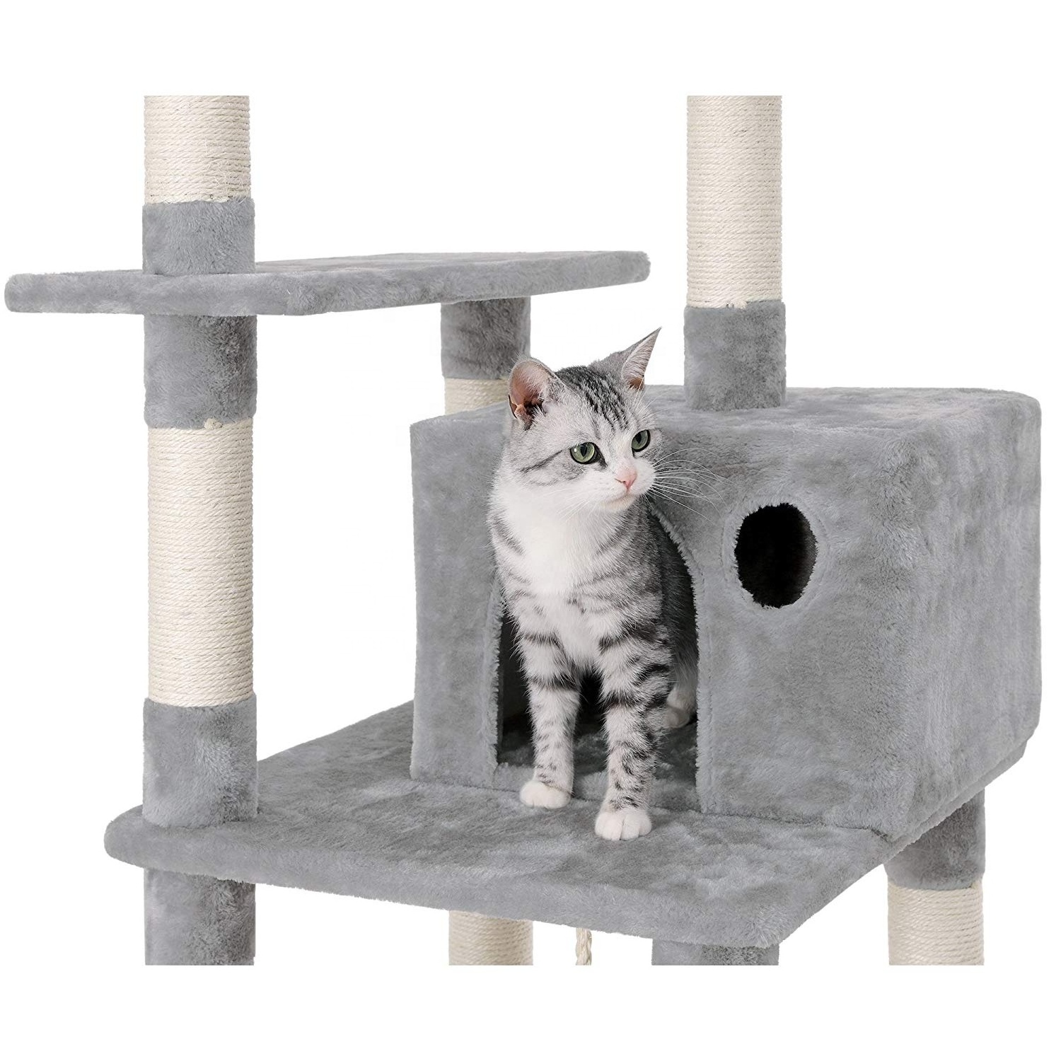 Cat Tree Tower Cat Condos with Sisal Scratching Posts Cat Play House and Rest Place K1162