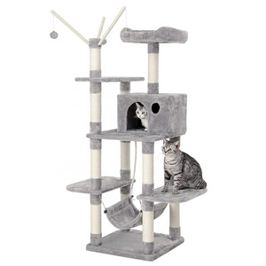 Cat Tree Tower Cat Condos with Sisal Scratching Posts Cat Play House and Rest Place K1162