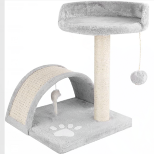 2020 Cat Tree Post Scratcher Furniture Play House Pet Bed Kitten Toy Beige New