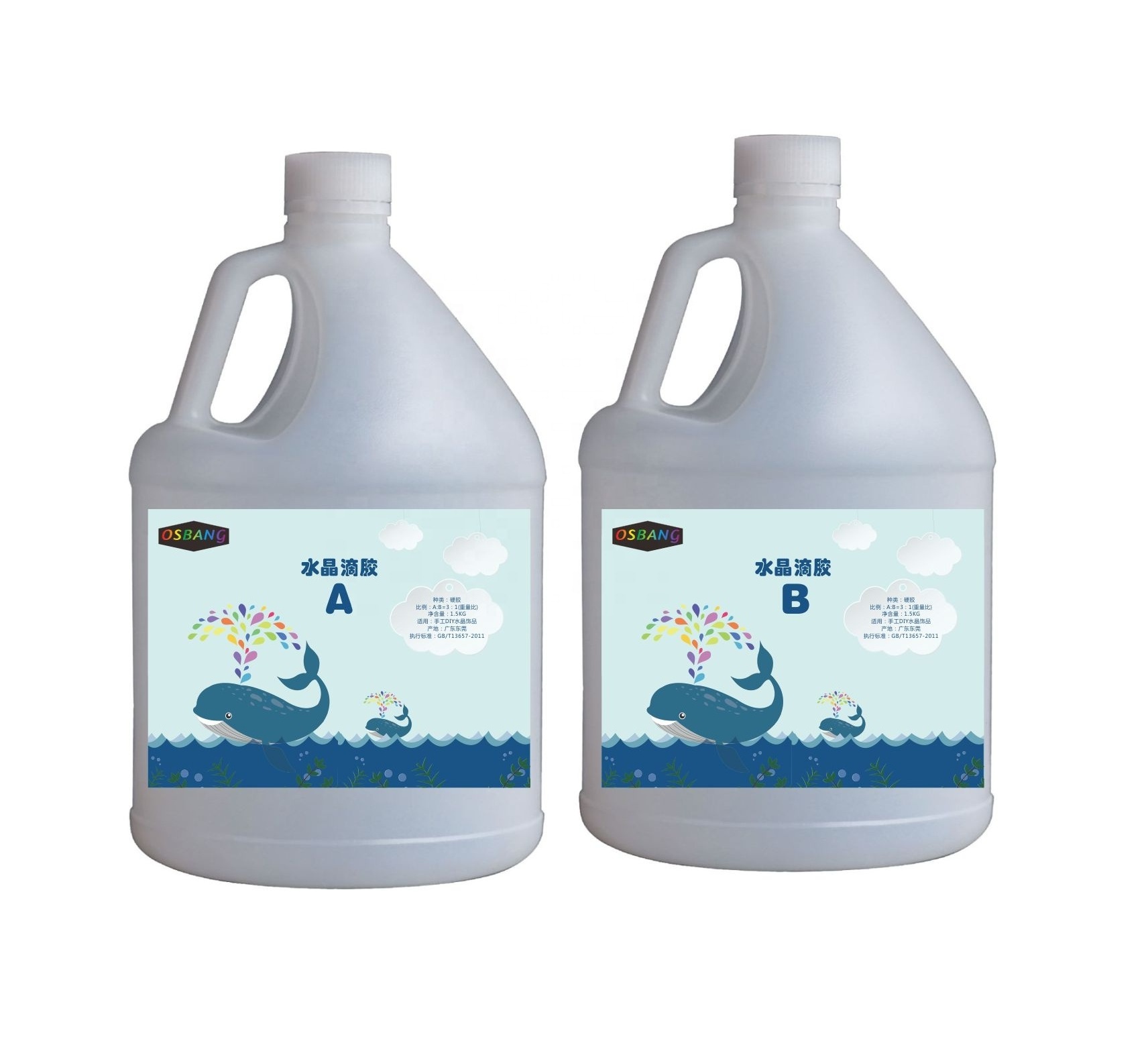 Manufacturer Hot sale 1 gallon epoxy resin art craft Handmade craft Glue A 1/2 gallon : B 1/2 gallon crystal clear transparent