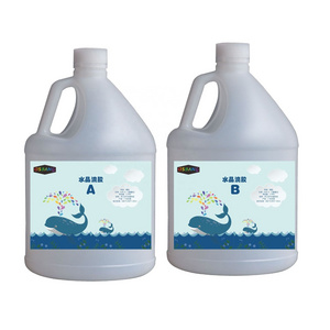 Manufacturer Hot sale 1 gallon epoxy resin art craft Handmade craft Glue A 1/2 gallon : B 1/2 gallon crystal clear transparent